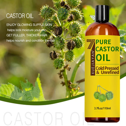 100% Pure And Castor Oil For  Eyelashes Hair Growth, And Eyebrows - Carrier Oil For Essential Oils, Aromatherapy And Massage