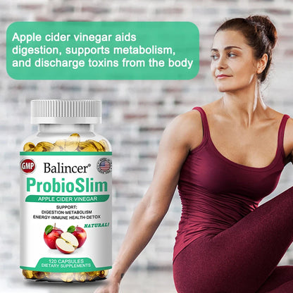 Apple Cider Vinegar Capsules - Detoxification, Weight Management, Supports Cardiovascular and Digestive Health