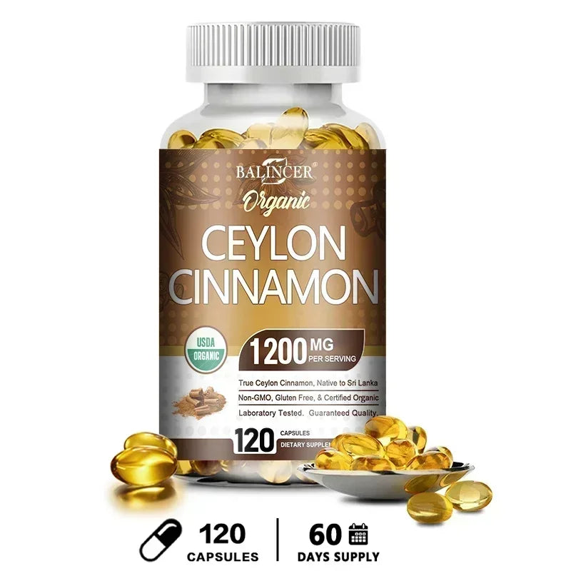 Organic Ceylon Cinnamon 1200mg Capsules Supports Healthy Blood Sugar Levels Digestion Antioxidant Ceylon Cinnamon Vegan