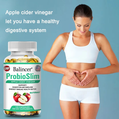 Apple Cider Vinegar Capsules - Detoxification, Weight Management, Supports Cardiovascular and Digestive Health