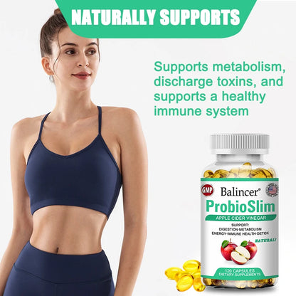 Apple Cider Vinegar Capsules - Detoxification, Weight Management, Supports Cardiovascular and Digestive Health