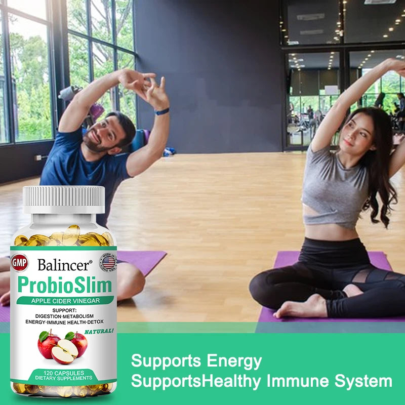 Apple Cider Vinegar Capsules - Detoxification, Weight Management, Supports Cardiovascular and Digestive Health