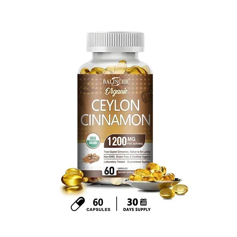 Organic Ceylon Cinnamon 1200mg Capsules Supports Healthy Blood Sugar Levels Digestion Antioxidant Ceylon Cinnamon Vegan