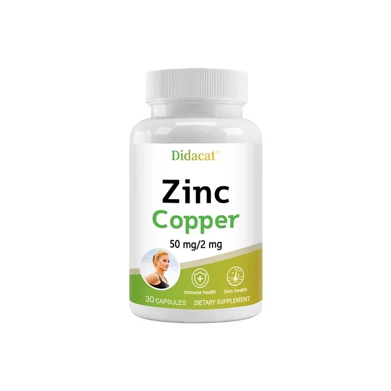 Zinc with Copper Capsules, 120 Count, Minerals and Antioxidant Supplement for Immunity and Mood, Promote Vision and Skin Health