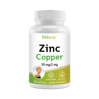Zinc with Copper Capsules, 120 Count, Minerals and Antioxidant Supplement for Immunity and Mood, Promote Vision and Skin Health