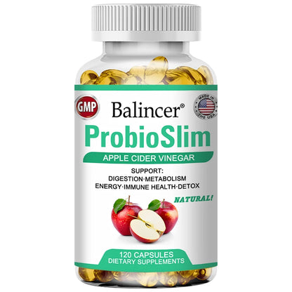 Apple Cider Vinegar Capsules - Detoxification, Weight Management, Supports Cardiovascular and Digestive Health