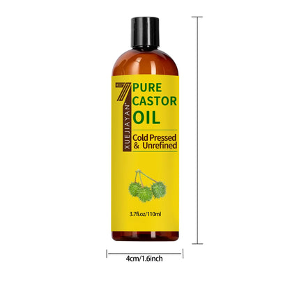 100% Pure And Castor Oil For  Eyelashes Hair Growth, And Eyebrows - Carrier Oil For Essential Oils, Aromatherapy And Massage