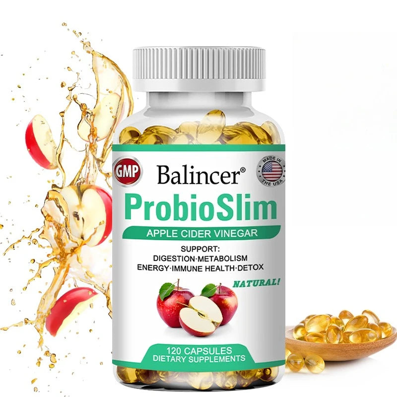 Apple Cider Vinegar Capsules - Detoxification, Weight Management, Supports Cardiovascular and Digestive Health